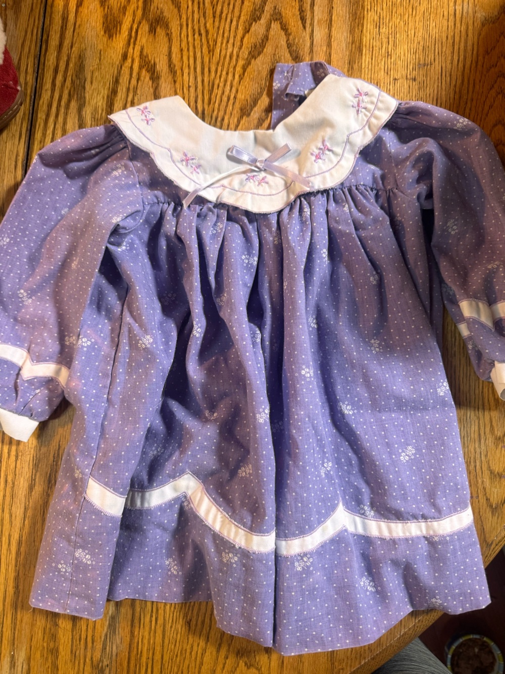 Vintage farm Mayfair Toddler Girls Dress 3T Purple Floral Peter Pan Collar